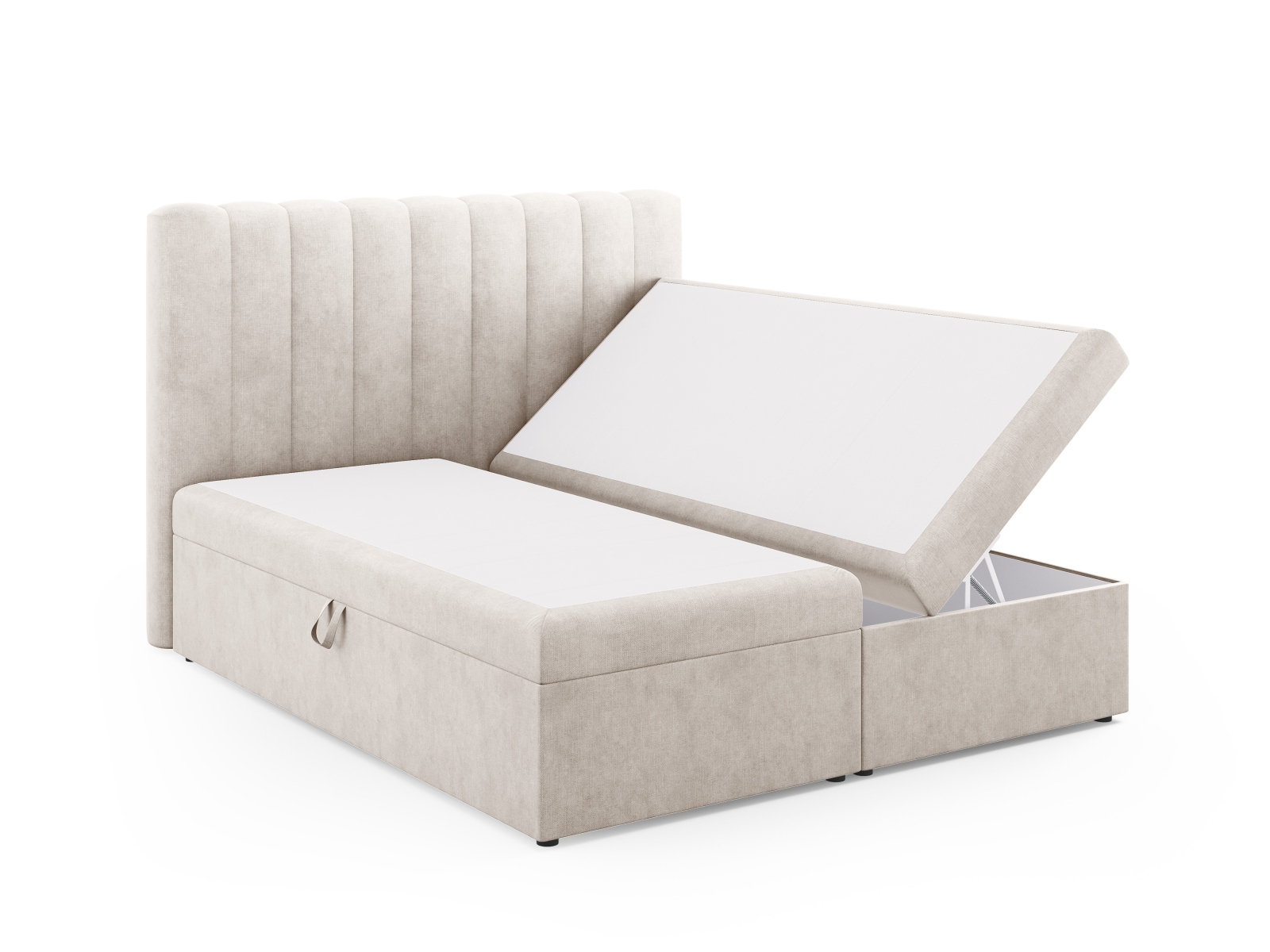 Boxspring Bed Set: Headboard + Box Springs/Mattress + Mattress Topper, "Kelp", 180x210x125