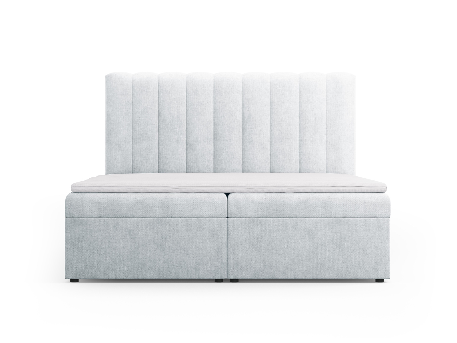 Boxspring Bed Set: Headboard + Box Springs/Mattress + Mattress Topper, "Kelp", 180x210x125