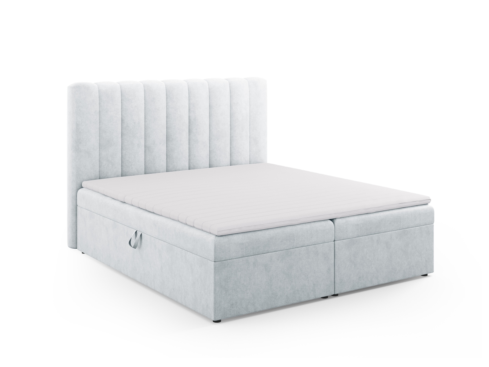 Boxspring Bed Set: Headboard + Box Springs/Mattress + Mattress Topper, "Kelp", 180x210x125