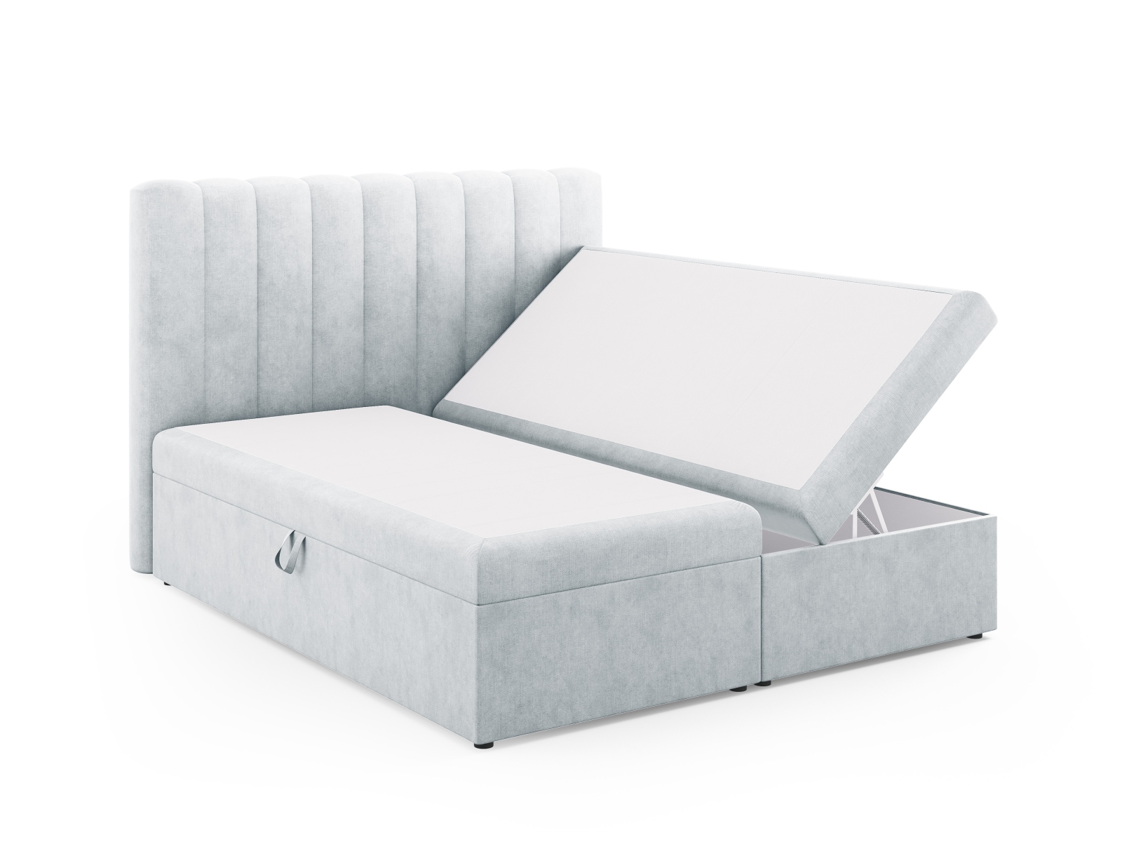 Boxspring Bed Set: Headboard + Box Springs/Mattress + Mattress Topper, "Kelp", 180x210x125
