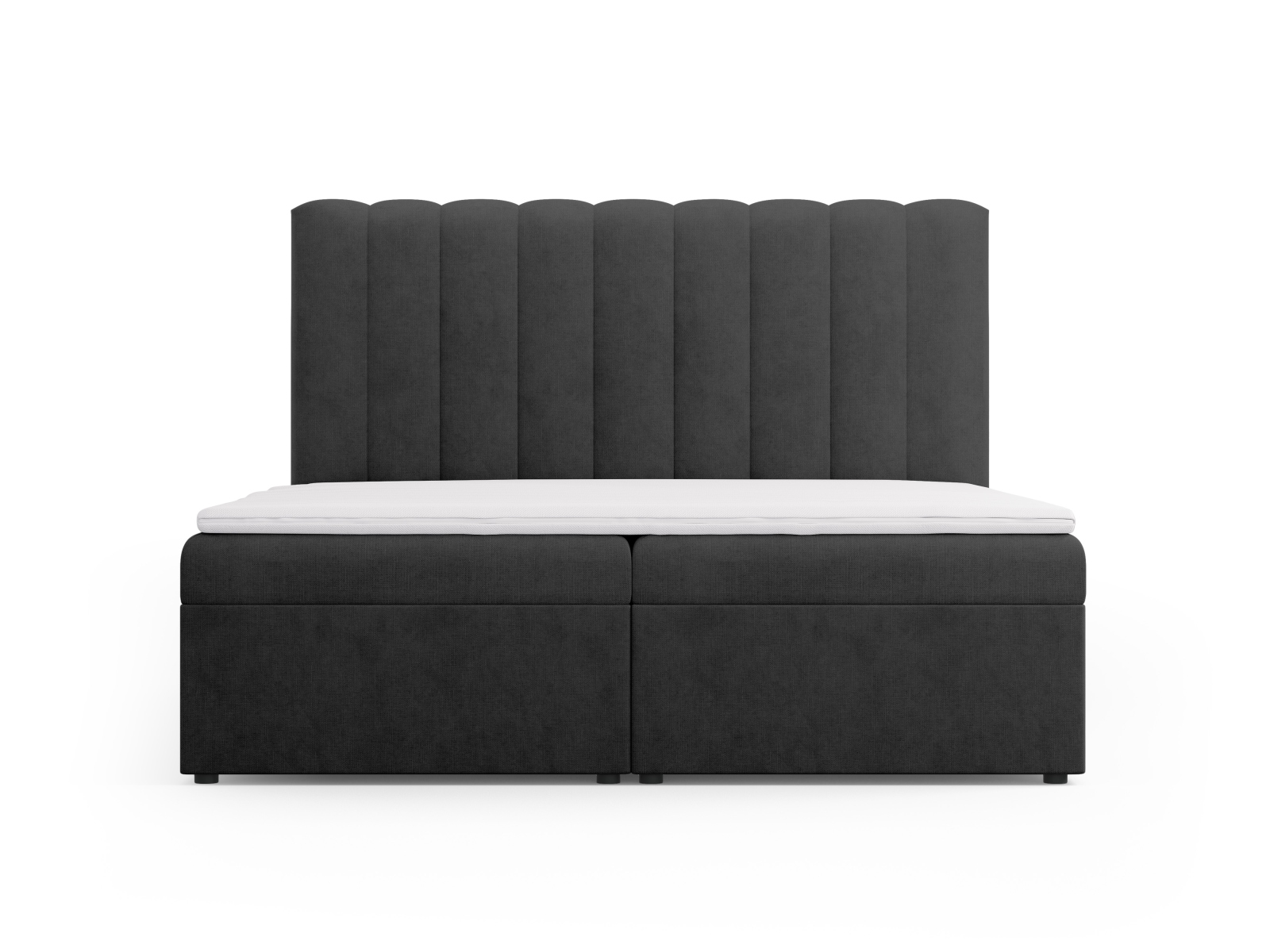 Boxspring Bed Set: Headboard + Box Springs/Mattress + Mattress Topper, "Kelp", 180x210x125