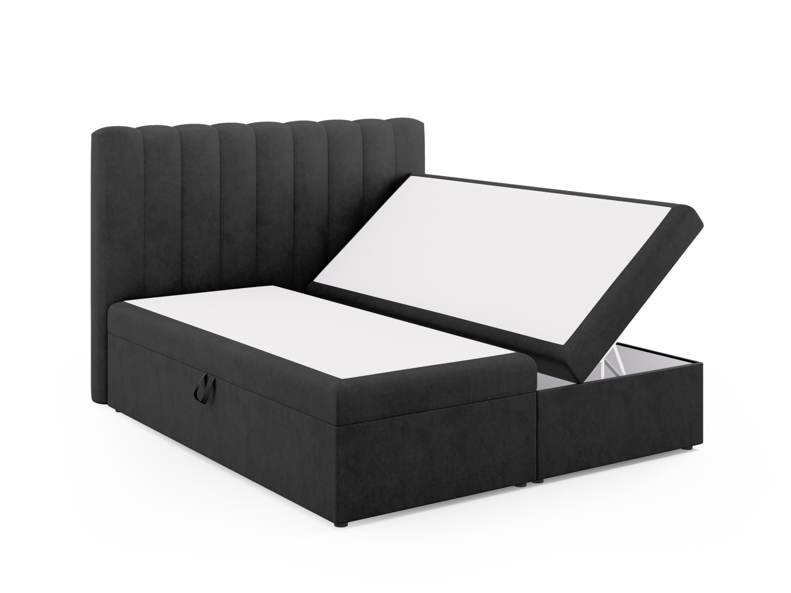Boxspring Bed Set: Headboard + Box Springs/Mattress + Mattress Topper, "Kelp", 180x210x125