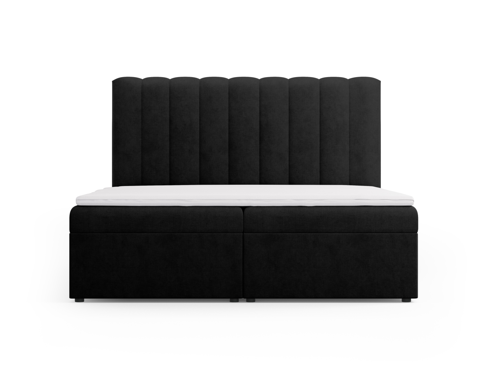 Boxspring Bed Set: Headboard + Box Springs/Mattress + Mattress Topper, "Kelp", 180x210x125