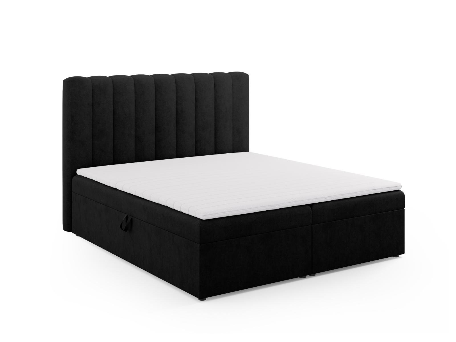 Boxspring Bed Set: Headboard + Box Springs/Mattress + Mattress Topper, "Kelp", 180x210x125