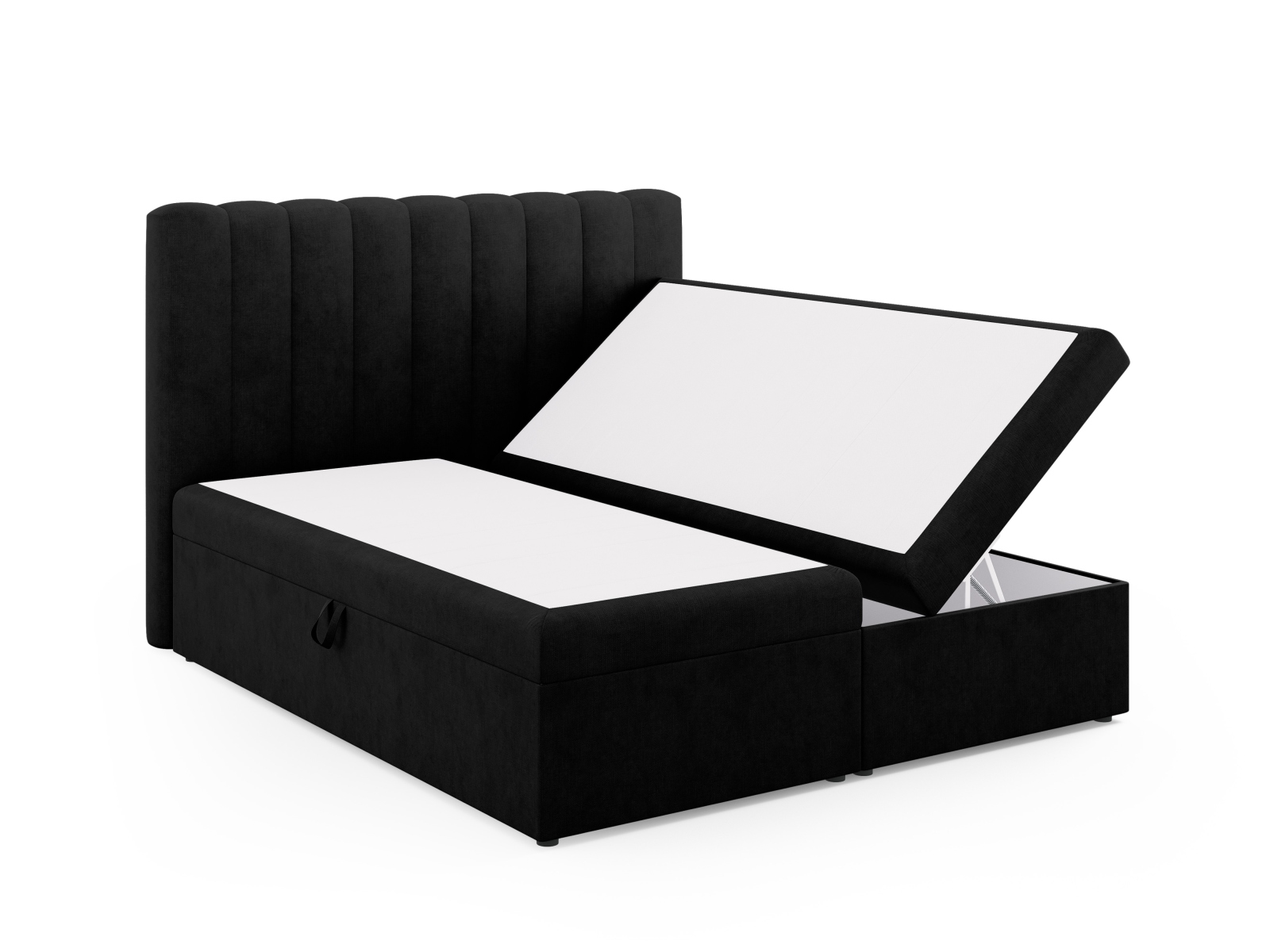 Boxspring Bed Set: Headboard + Box Springs/Mattress + Mattress Topper, "Kelp", 180x210x125