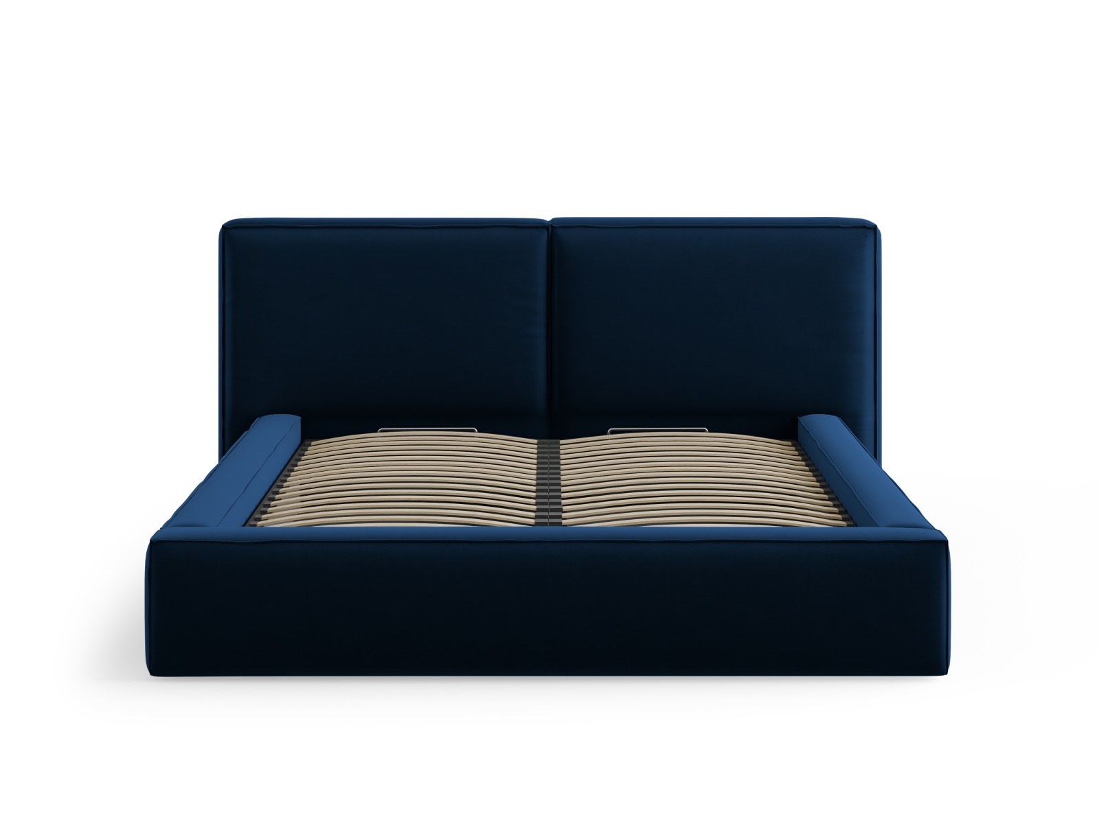 Velvet Storage Bed With Double Headboard, "Jodie", 214x228x108
