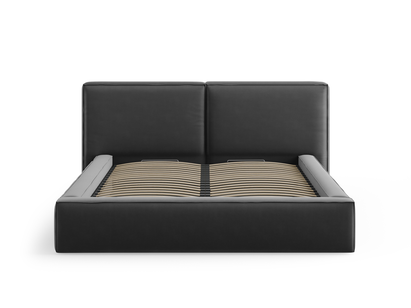 Velvet Storage Bed With Double Headboard, "Jodie", 214x228x108