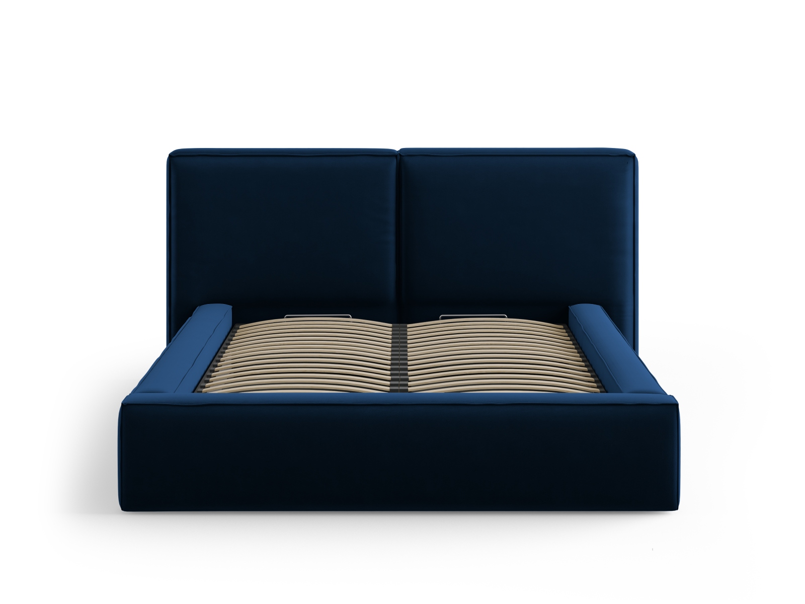 Velvet Storage Bed With Double Headboard, "Jodie", 194x228x108
