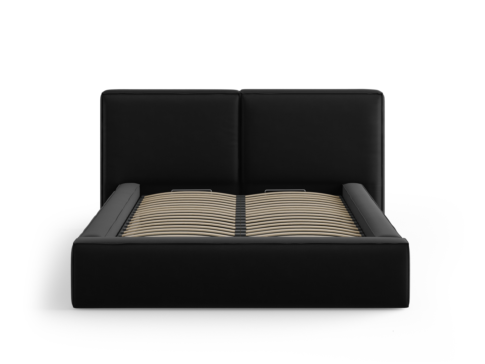 Velvet Storage Bed With Double Headboard, "Jodie", 194x228x108