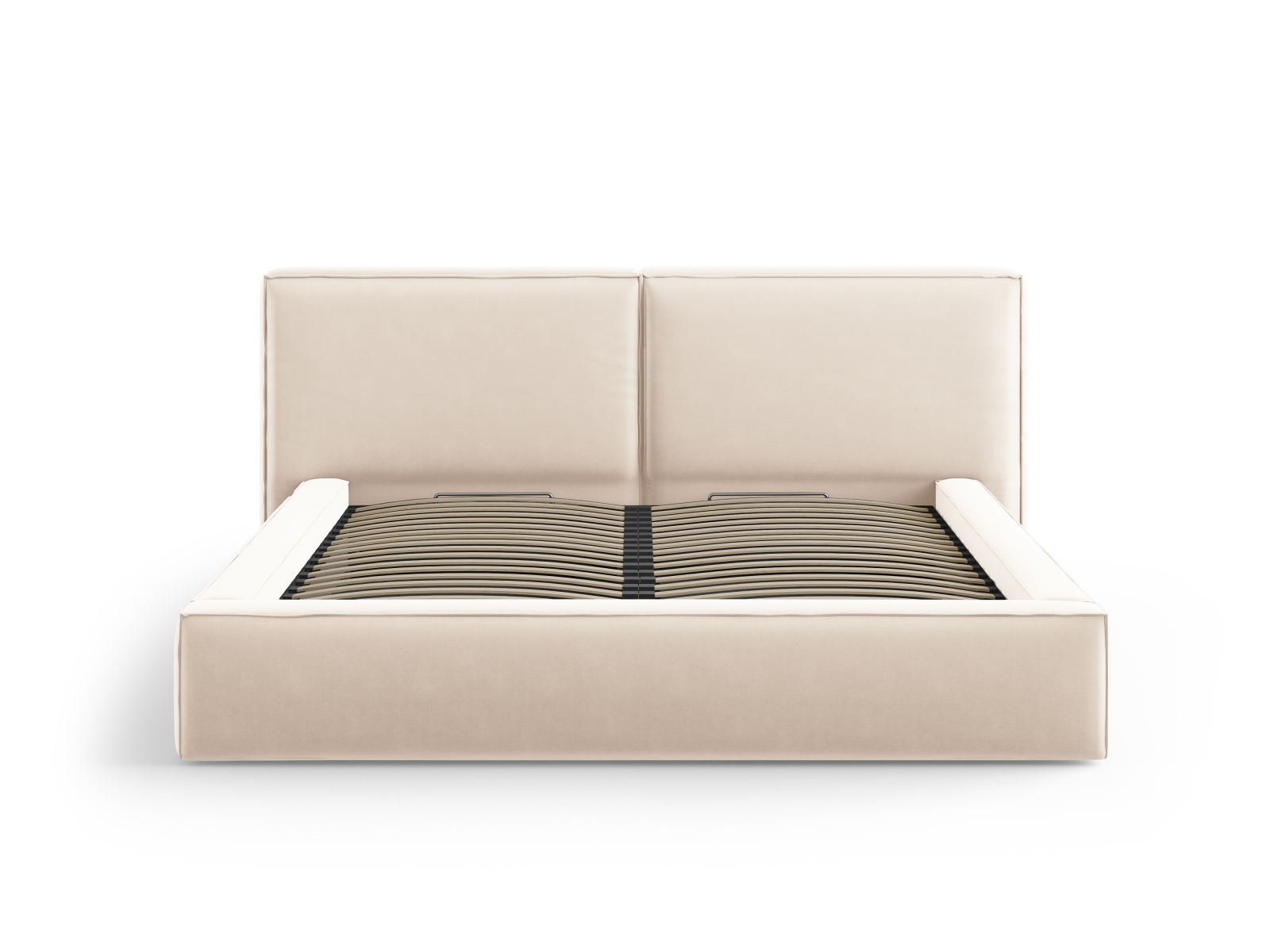 Velvet Storage Bed With Double Headboard, "Jodie", 234x228x108