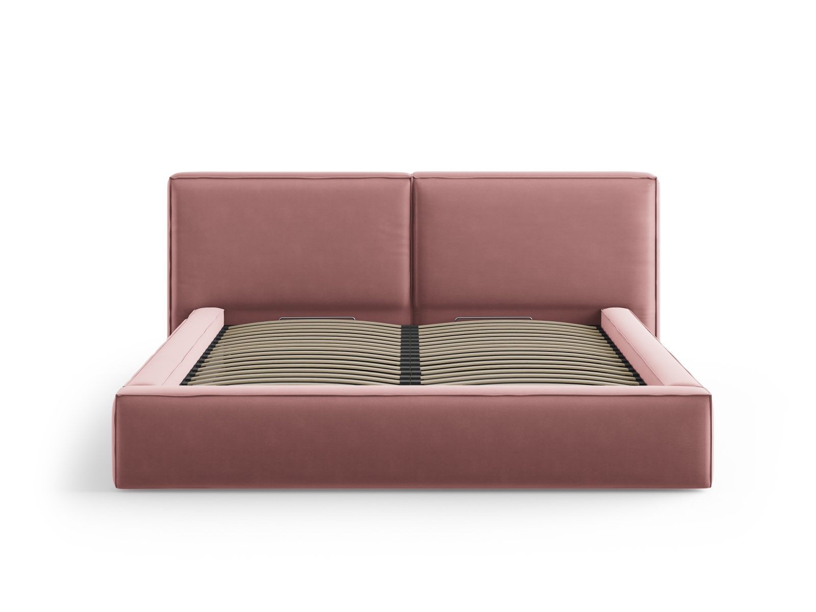 Velvet Storage Bed With Double Headboard, "Jodie", 234x228x108