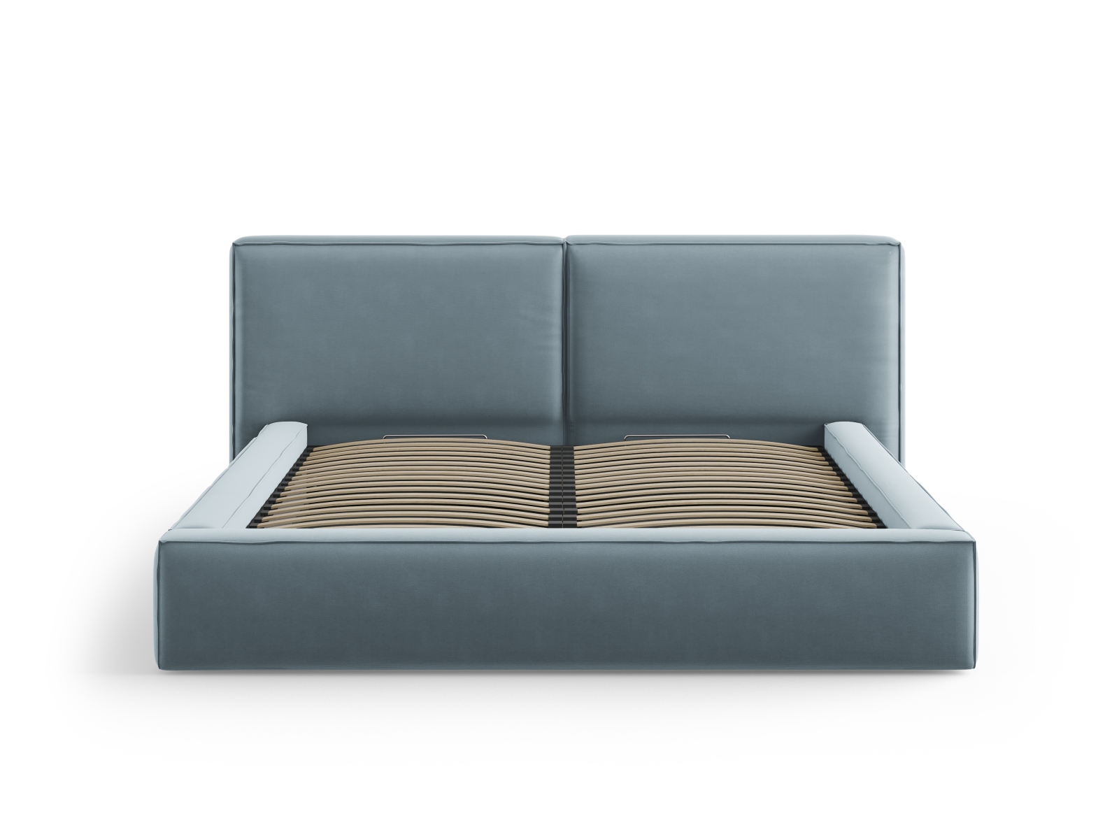 Velvet Storage Bed With Double Headboard, "Jodie", 234x228x108