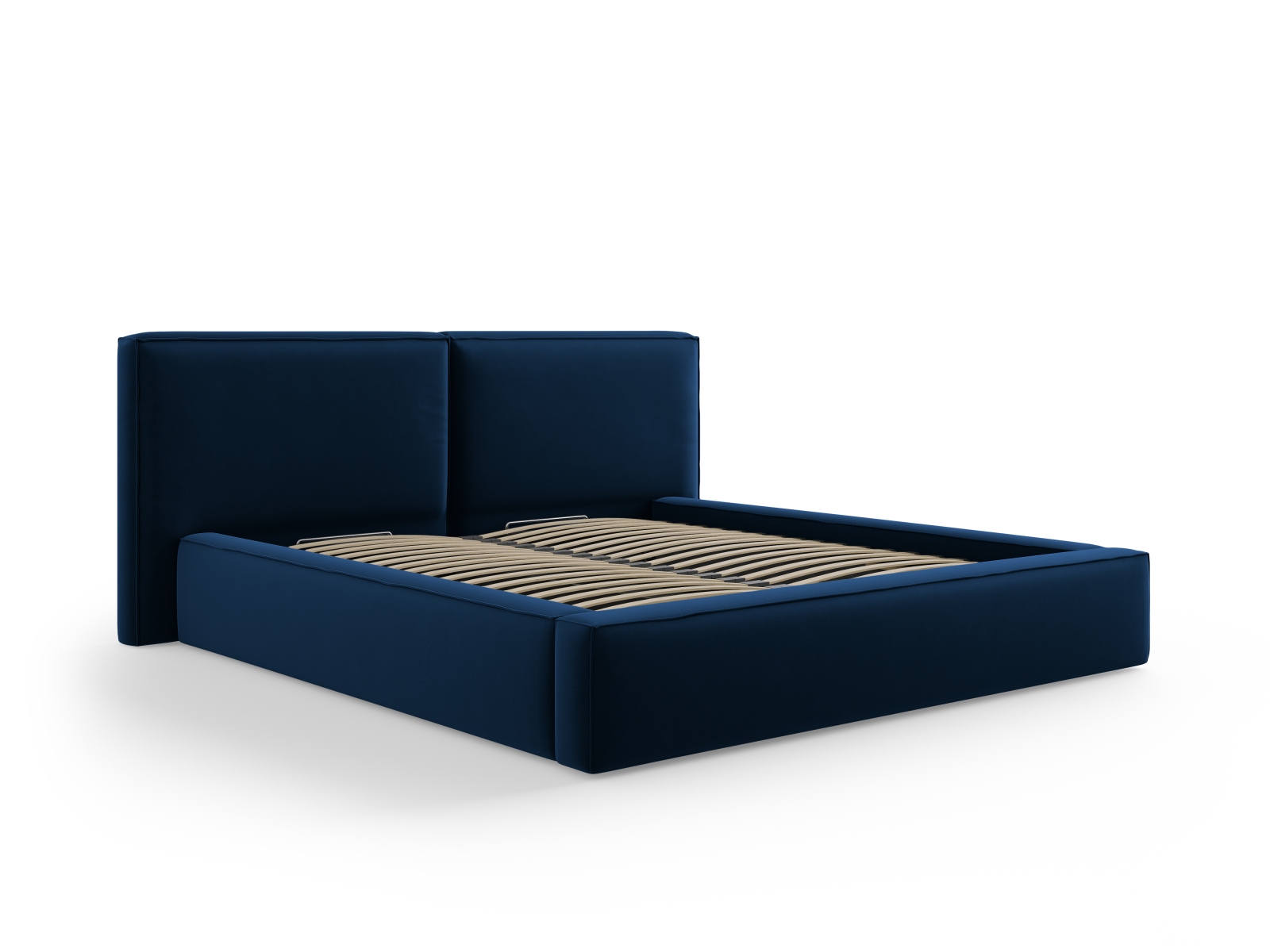 Velvet Storage Bed With Double Headboard, "Jodie", 234x228x108