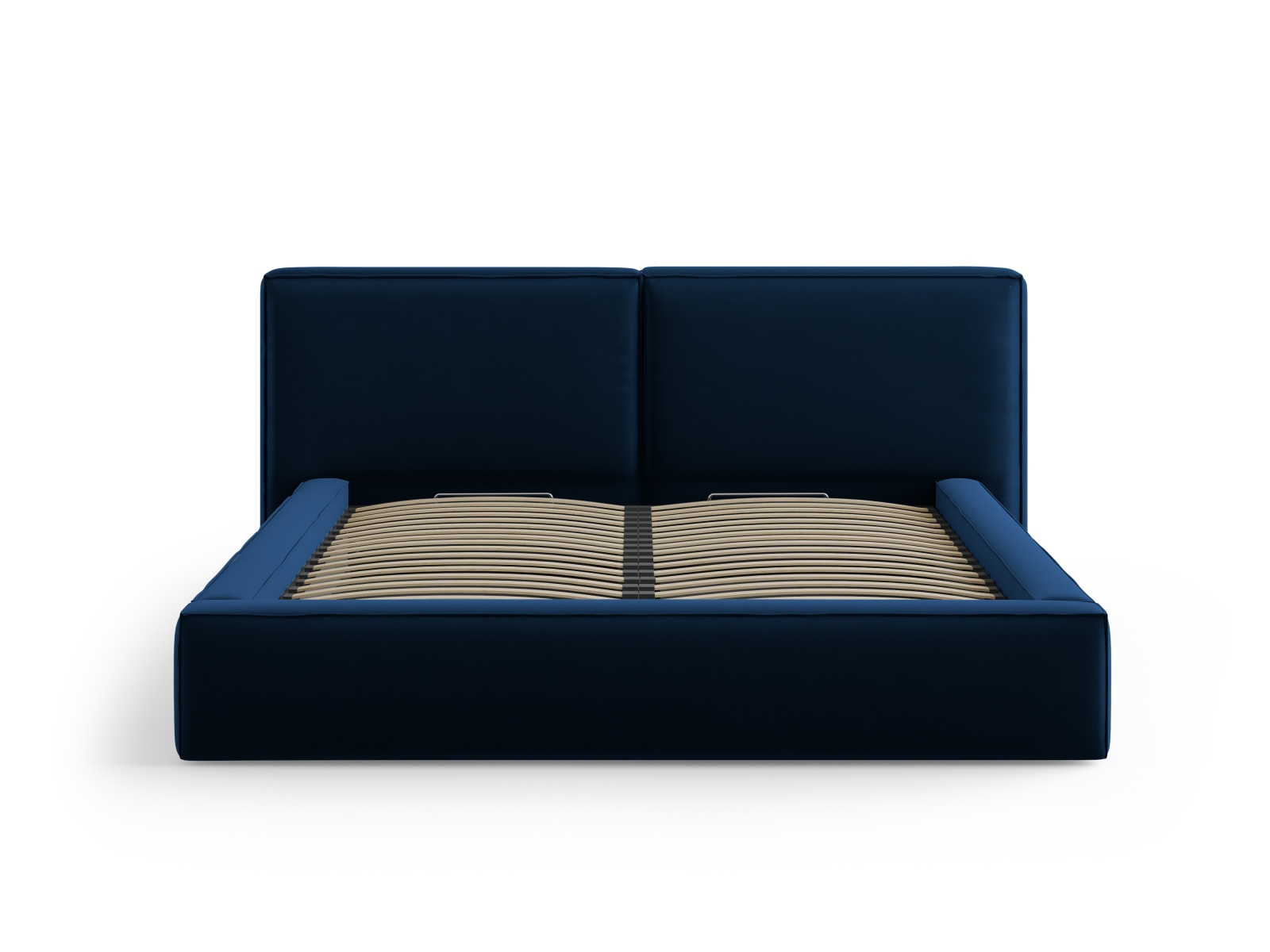 Velvet Storage Bed With Double Headboard, "Jodie", 234x228x108