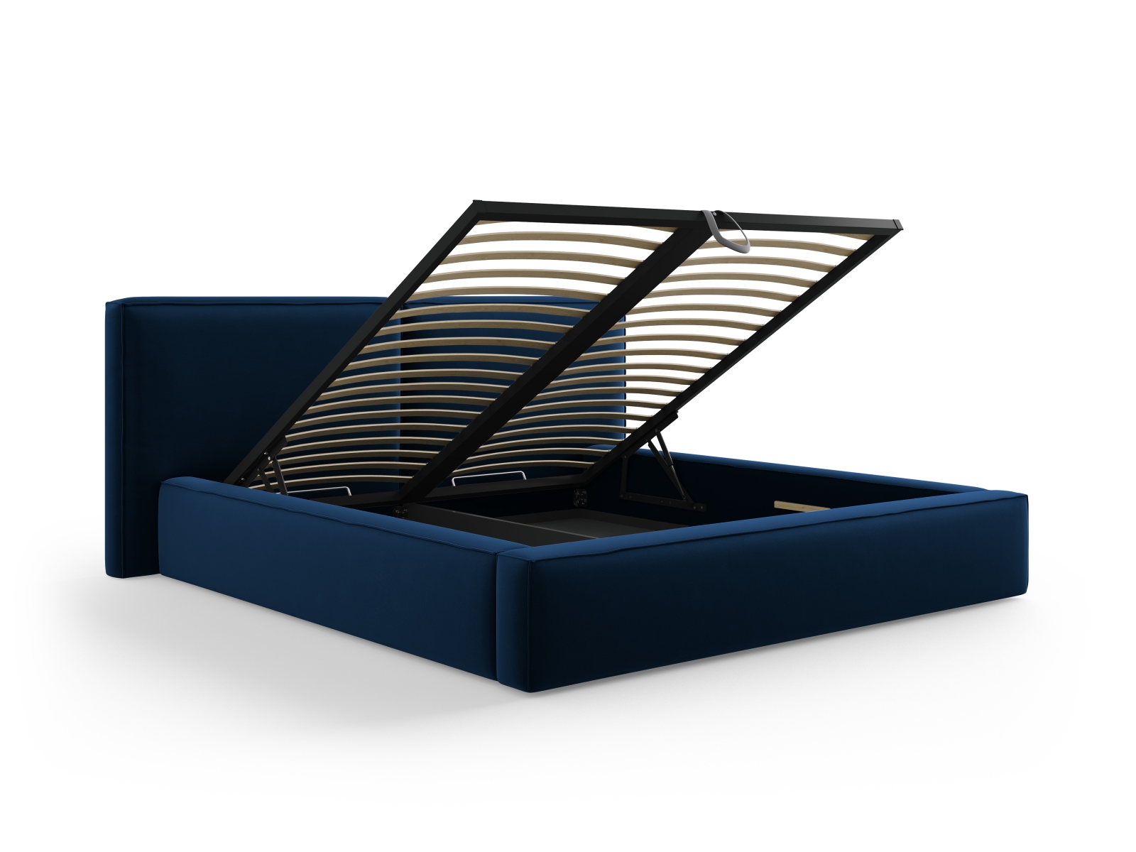 Velvet Storage Bed With Double Headboard, "Jodie", 234x228x108