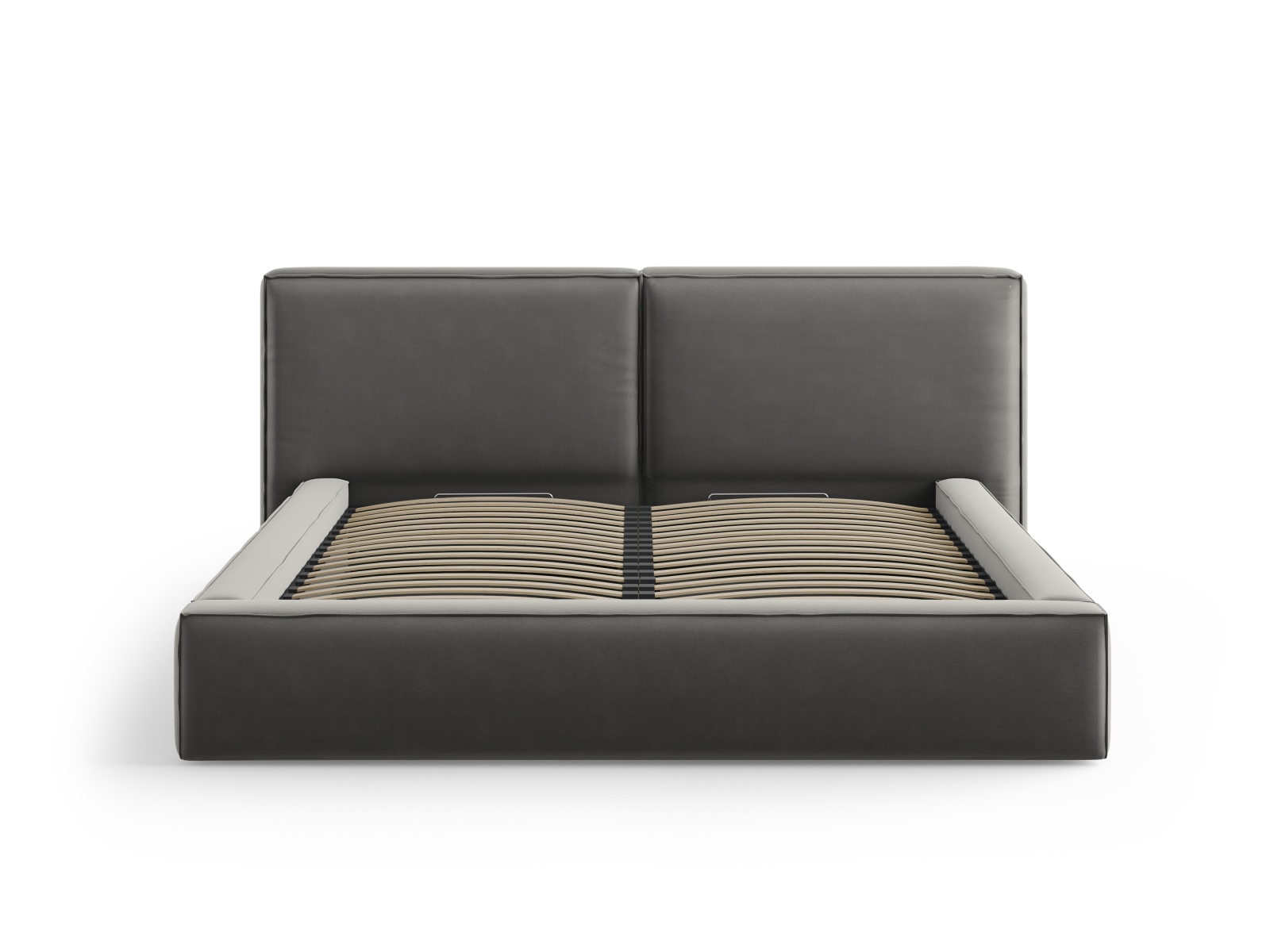 Velvet Storage Bed With Double Headboard, "Jodie", 234x228x108