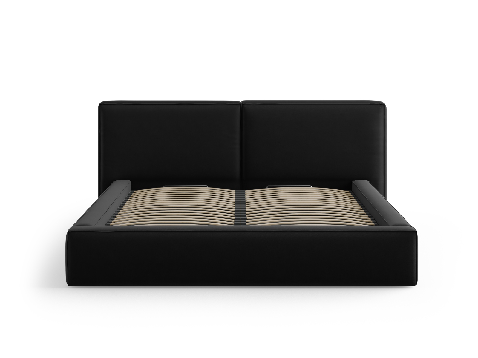 Velvet Storage Bed With Double Headboard, "Jodie", 234x228x108