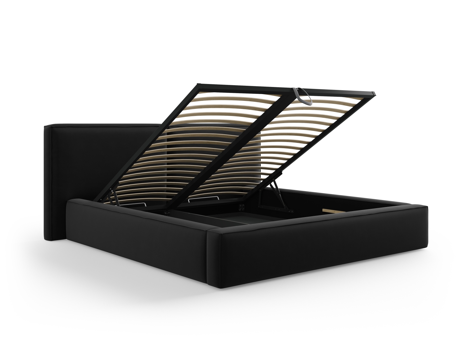 Velvet Storage Bed With Double Headboard, "Jodie", 234x228x108