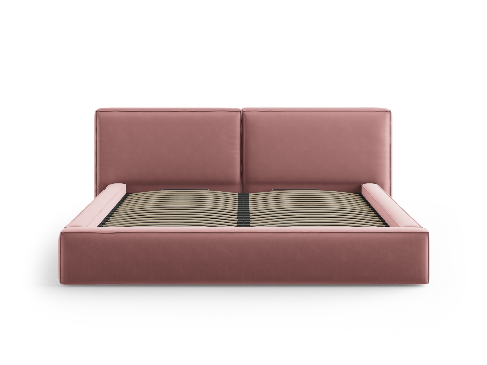 Velvet Storage Bed With Double Headboard, "Jodie", 251x228x108