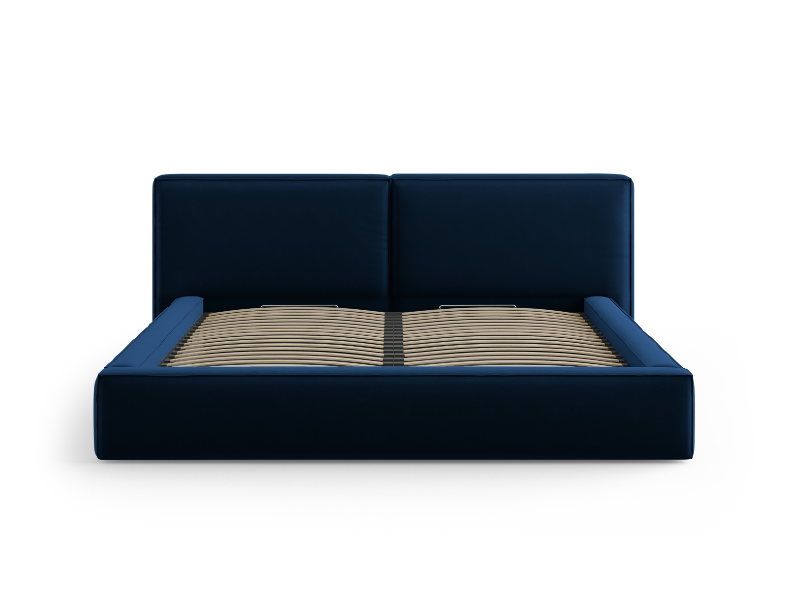 Velvet Storage Bed With Double Headboard, "Jodie", 251x228x108