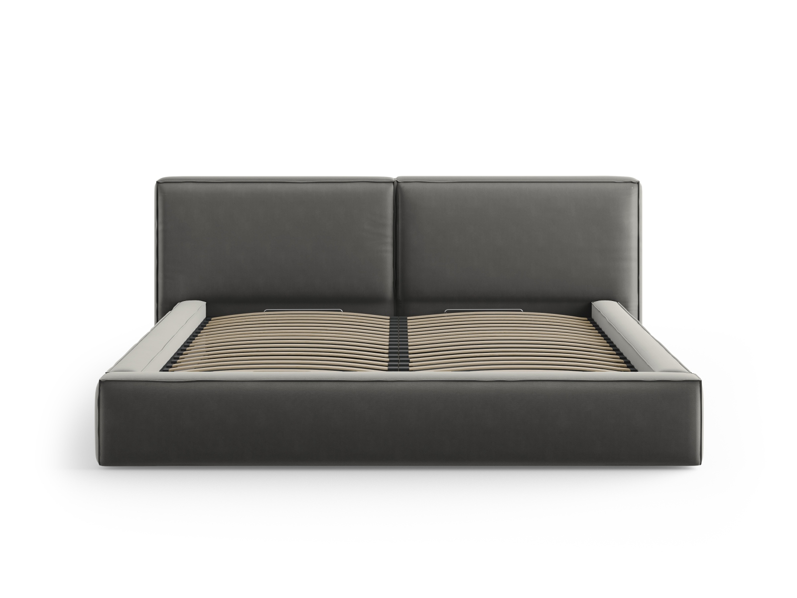 Velvet Storage Bed With Double Headboard, "Jodie", 251x228x108