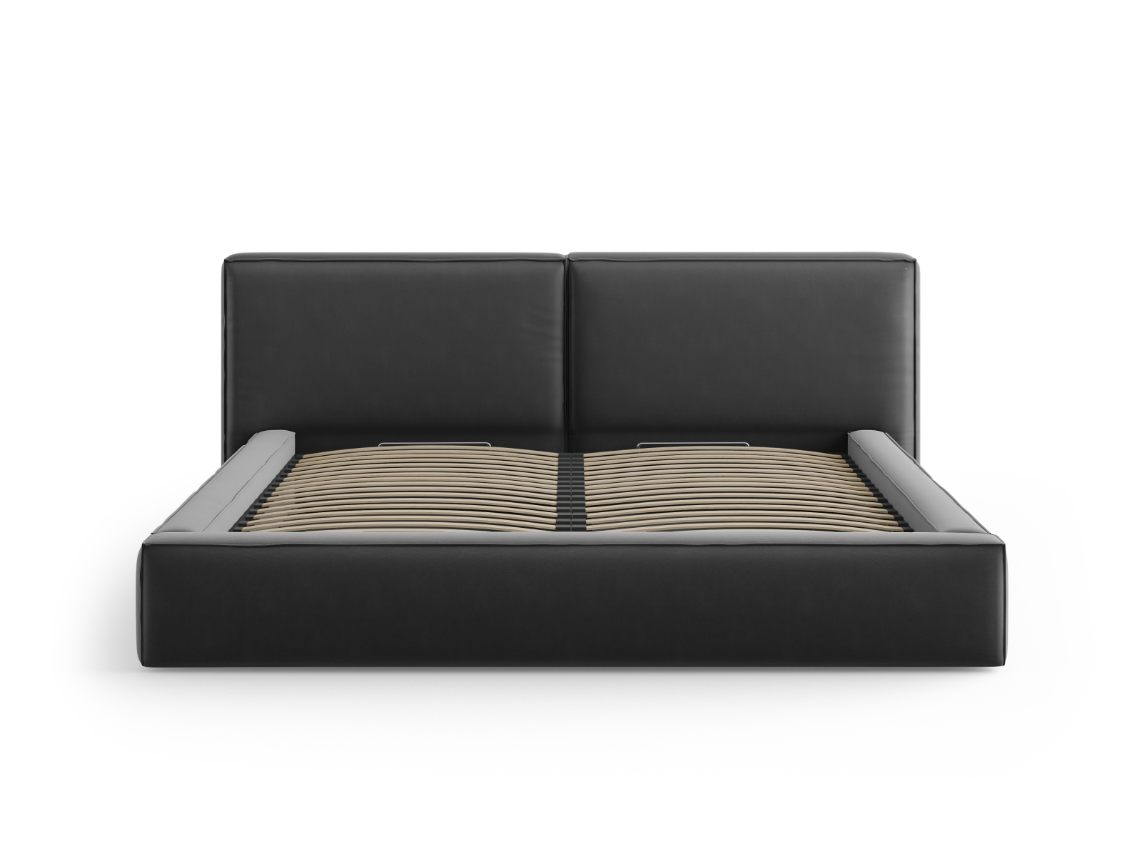 Velvet Storage Bed With Double Headboard, "Jodie", 251x228x108
