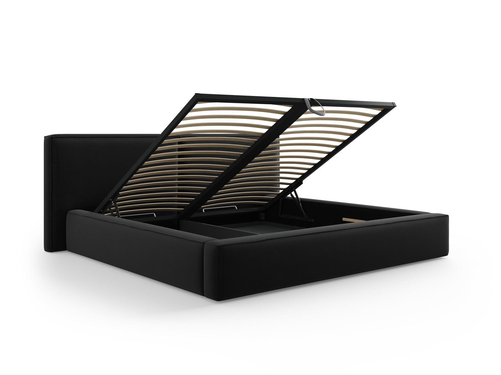 Velvet Storage Bed With Double Headboard, "Jodie", 251x228x108