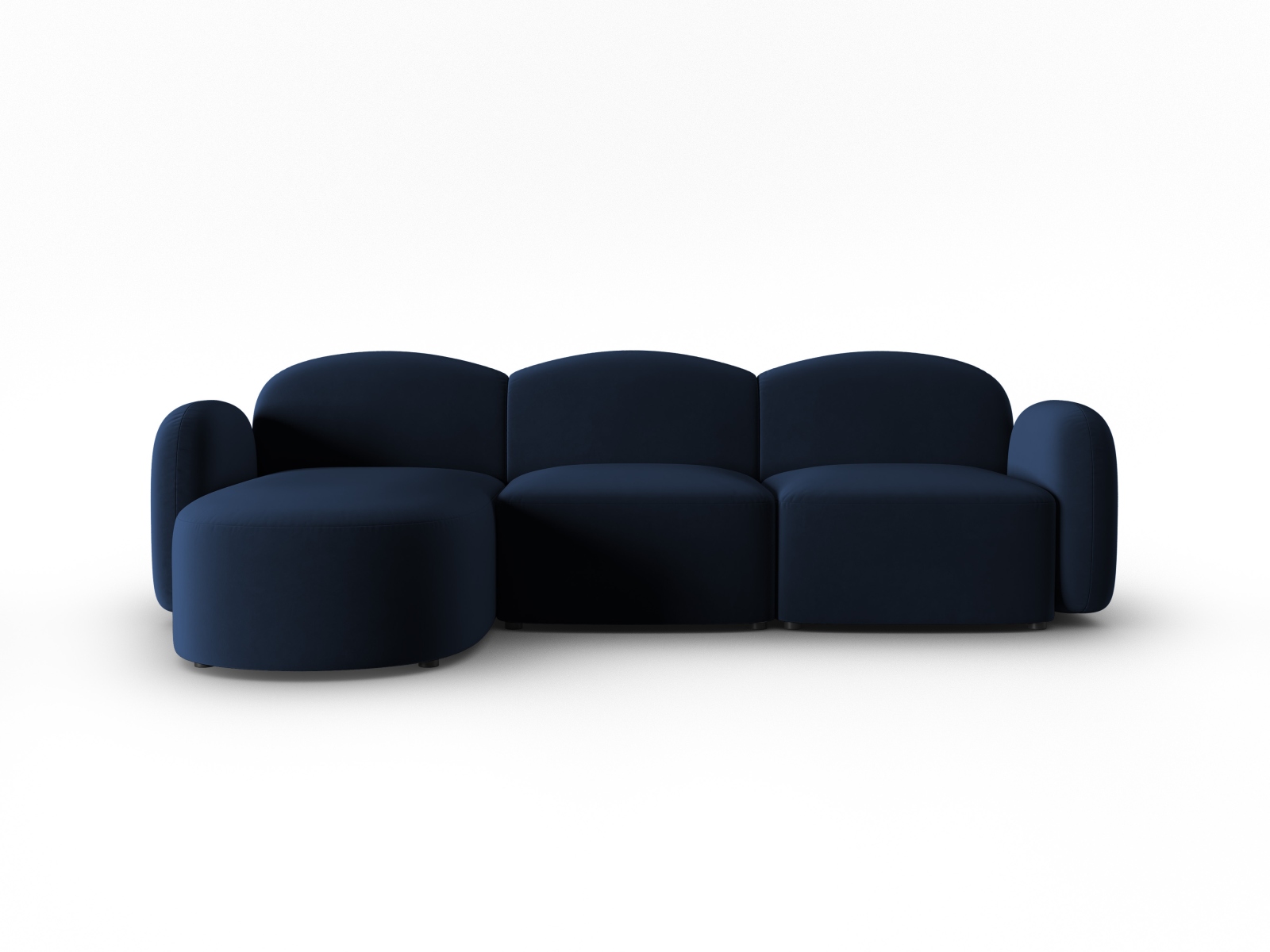Velvet Left Corner Sofa, "Blair", 4 Seats, 274x167x76