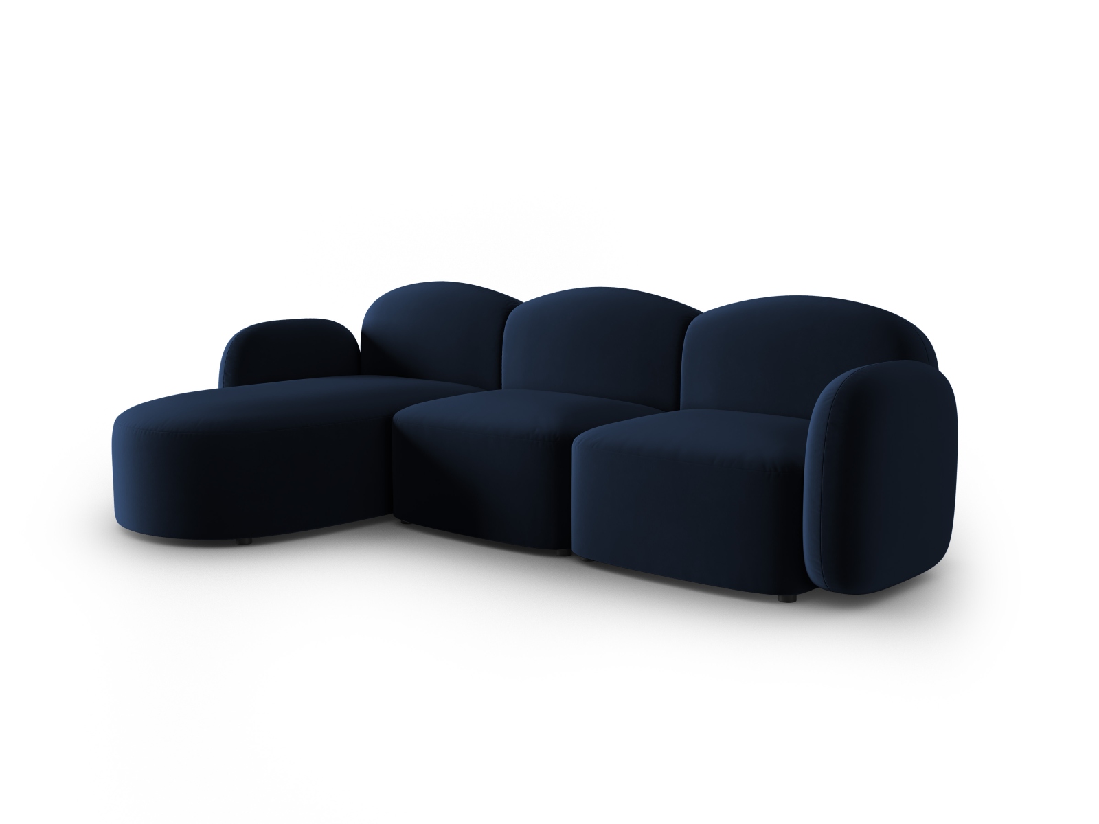 Velvet Left Corner Sofa, "Blair", 4 Seats, 274x167x76