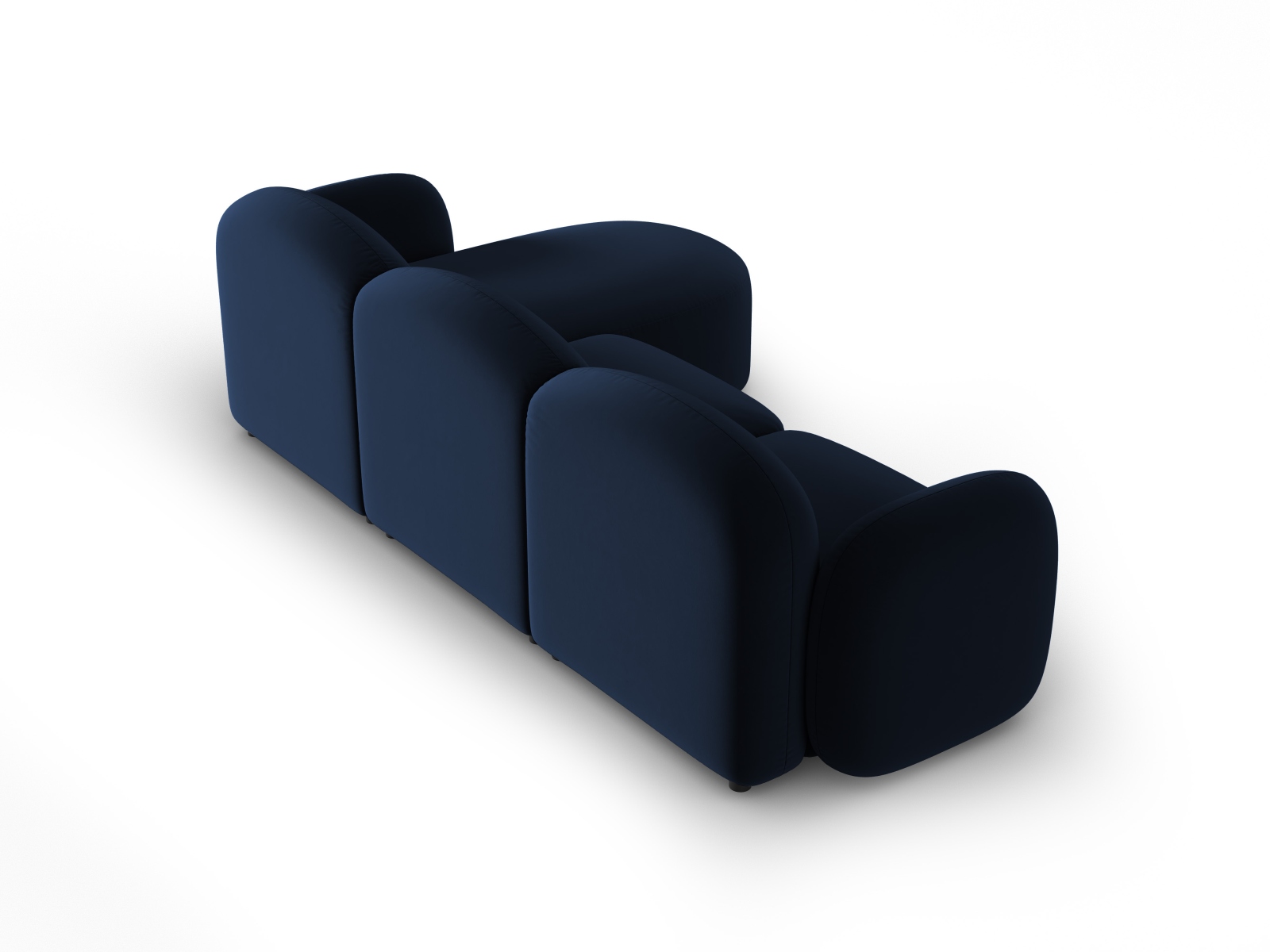 Velvet Left Corner Sofa, "Blair", 4 Seats, 274x167x76