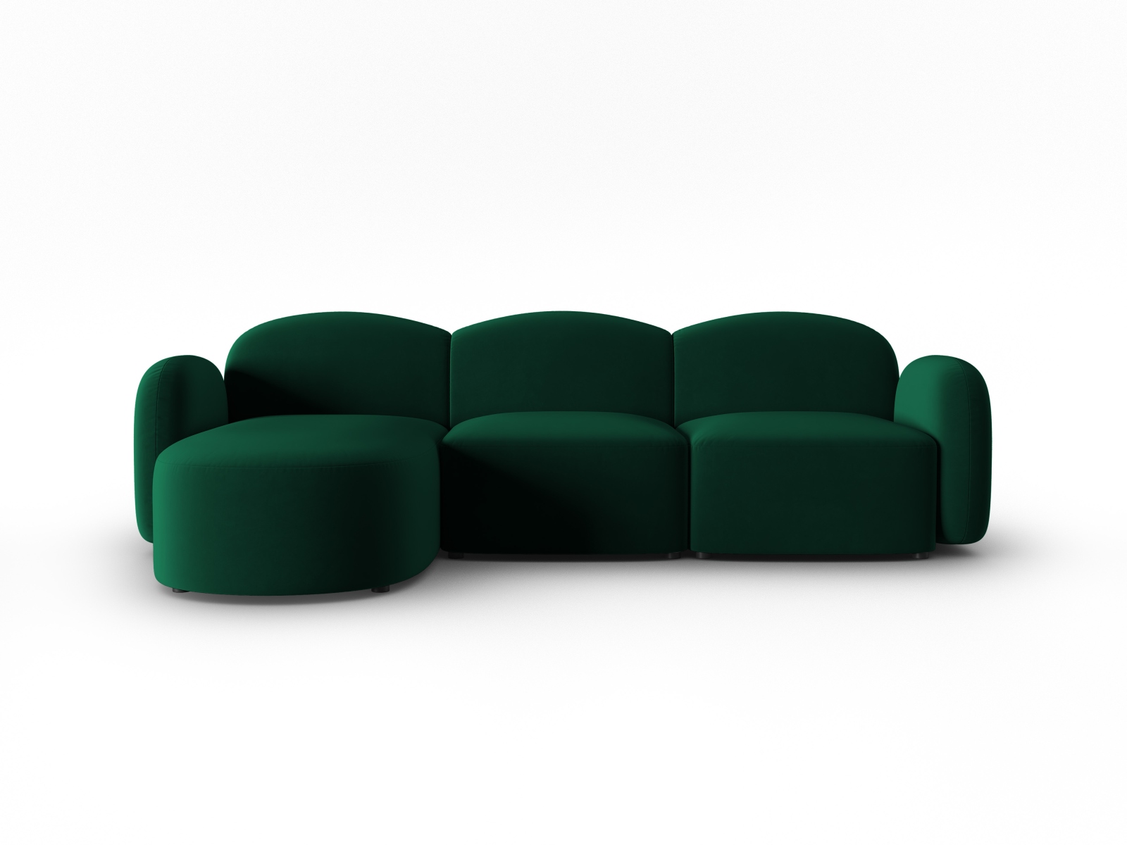 Velvet Left Corner Sofa, "Blair", 4 Seats, 274x167x76