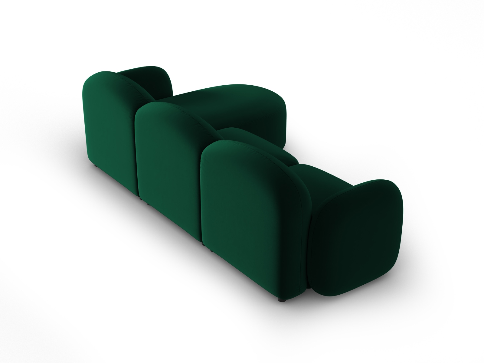 Velvet Left Corner Sofa, "Blair", 4 Seats, 274x167x76