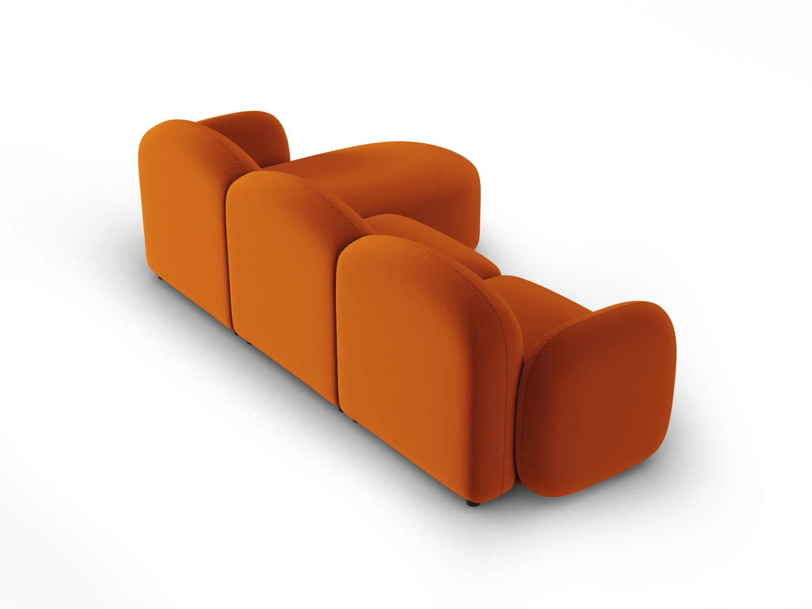 Velvet Left Corner Sofa, "Blair", 4 Seats, 274x167x76