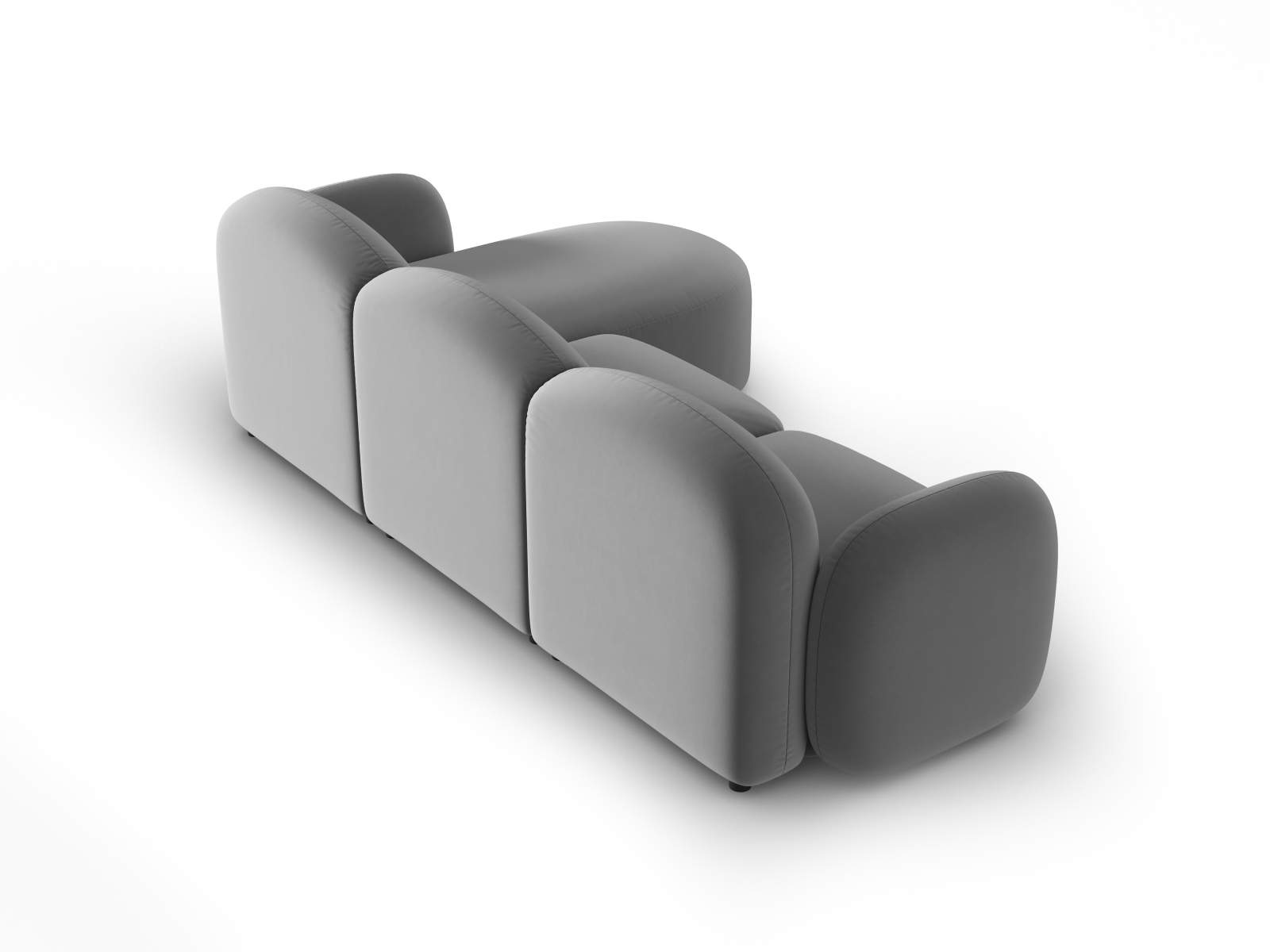 Velvet Left Corner Sofa, "Blair", 4 Seats, 274x167x76