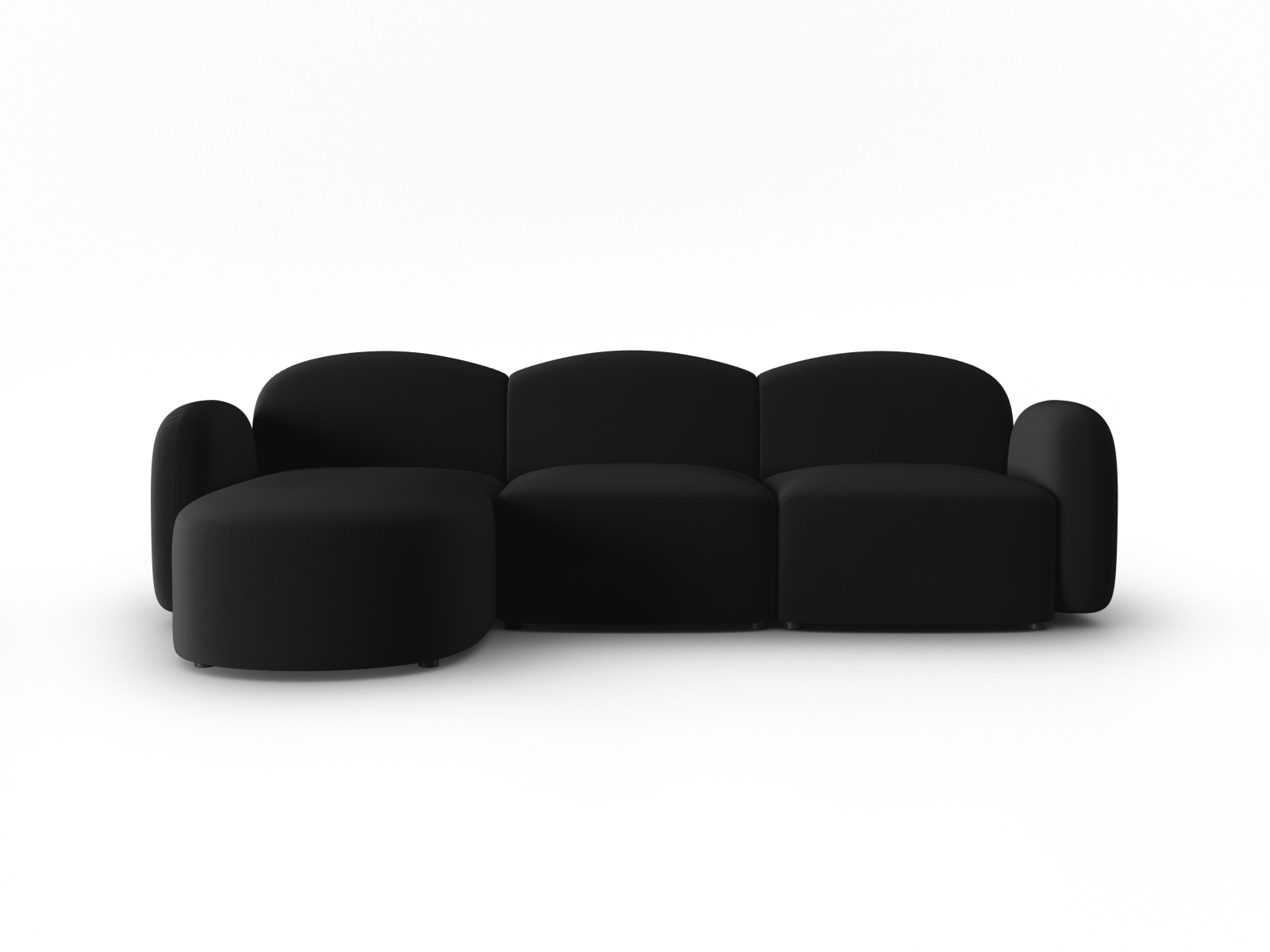 Velvet Left Corner Sofa, "Blair", 4 Seats, 274x167x76