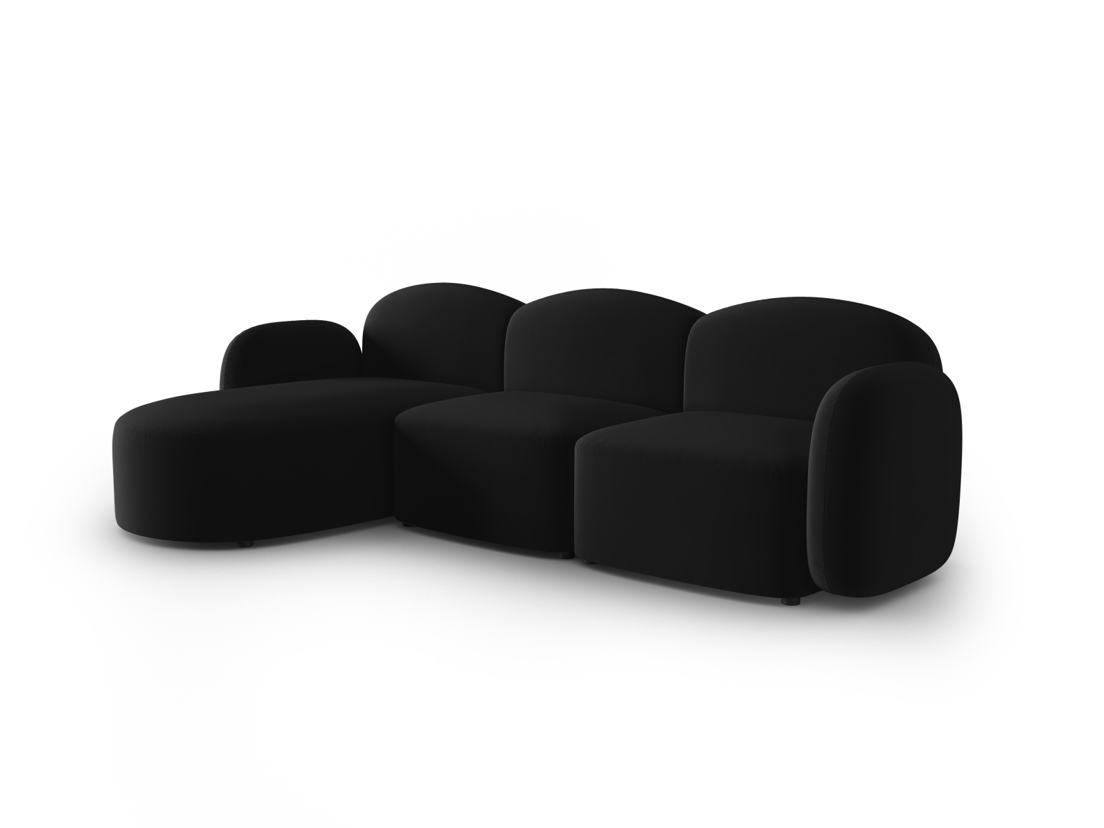 Velvet Left Corner Sofa, "Blair", 4 Seats, 274x167x76