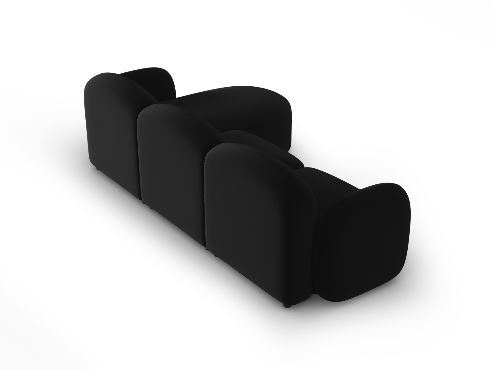 Velvet Left Corner Sofa, "Blair", 4 Seats, 274x167x76