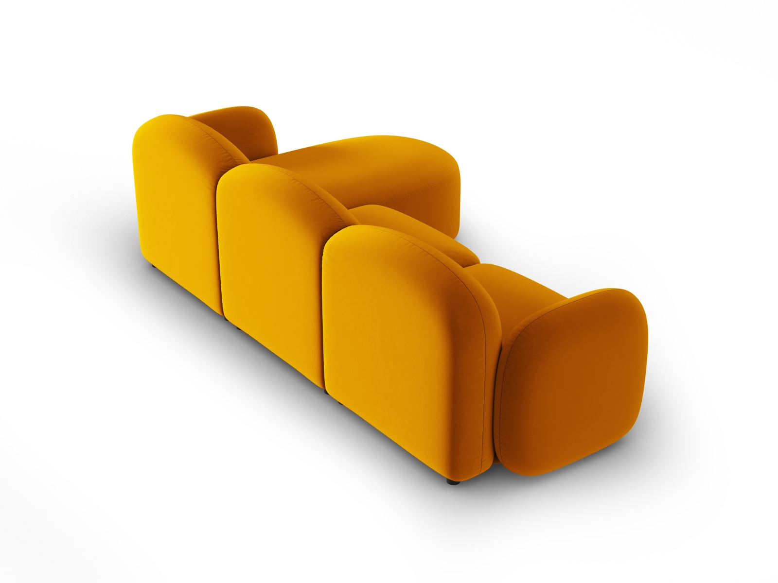 Velvet Left Corner Sofa, "Blair", 4 Seats, 274x167x76