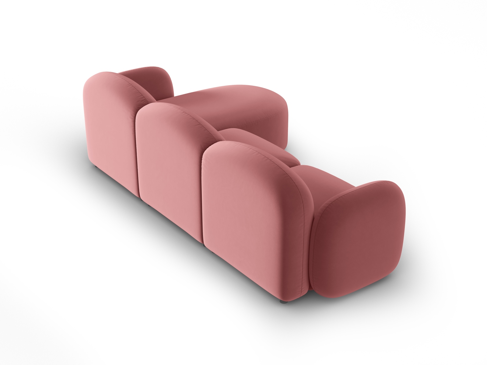 Velvet Left Corner Sofa, "Blair", 4 Seats, 274x167x76