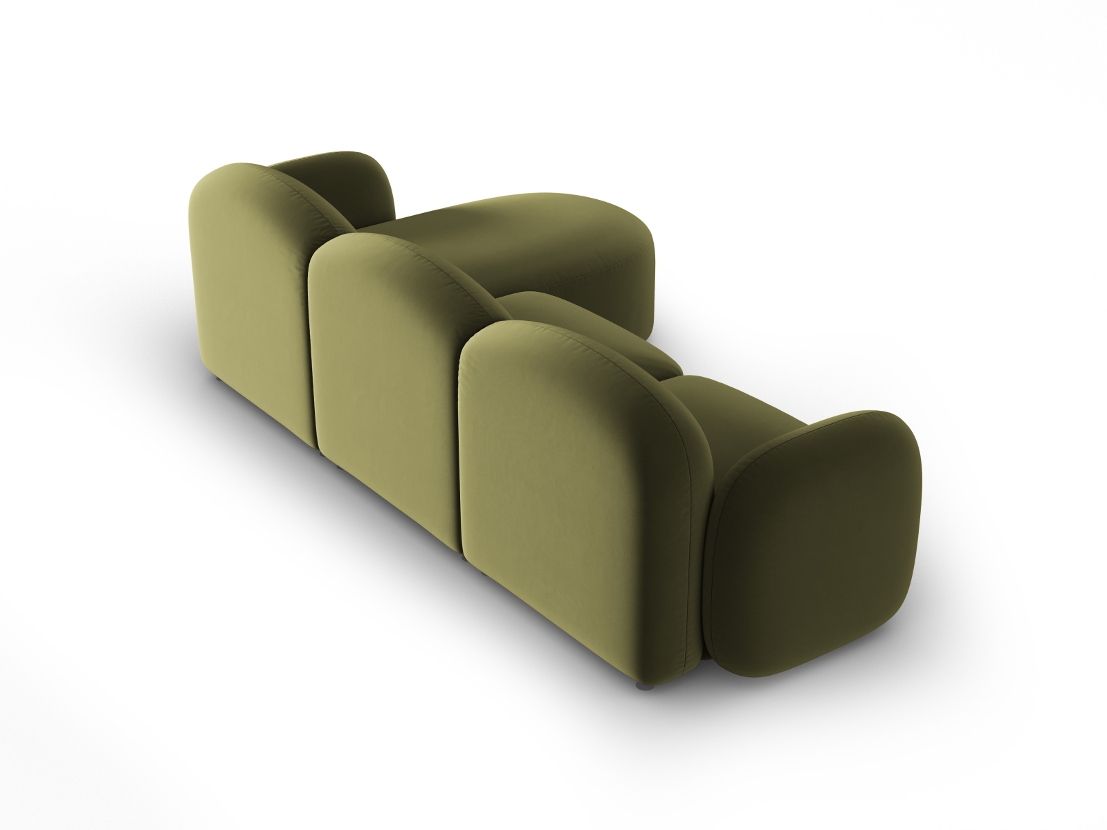Velvet Left Corner Sofa, "Blair", 4 Seats, 274x167x76