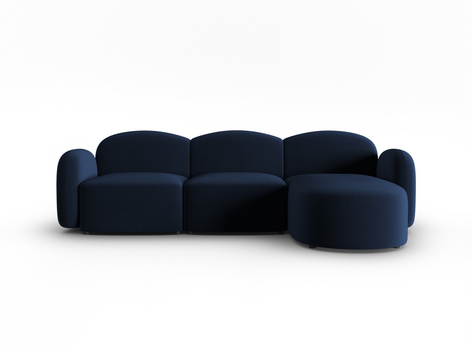 Velvet Right Corner Sofa, "Blair", 4 Seats, 274x167x76