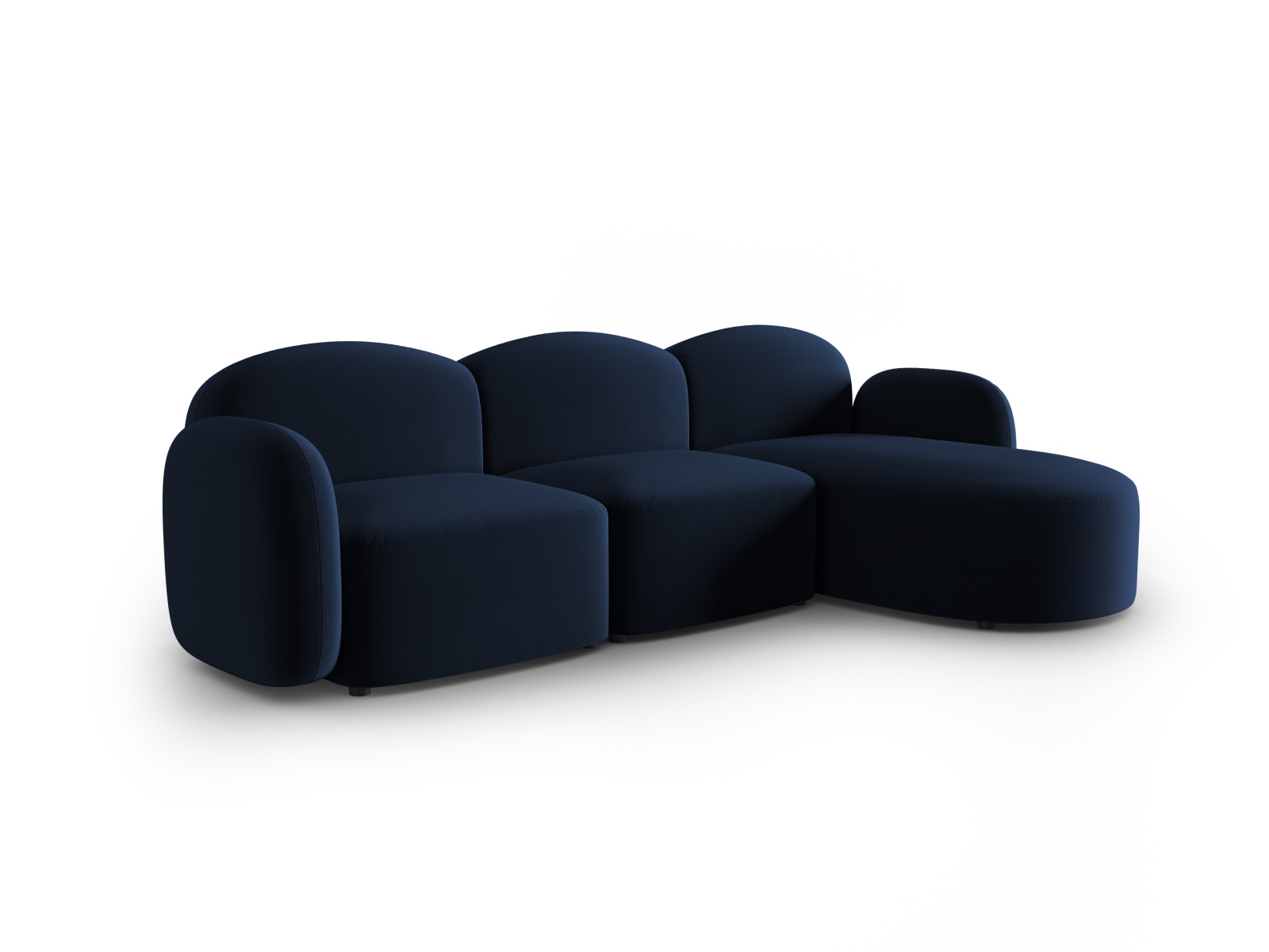 Velvet Right Corner Sofa, "Blair", 4 Seats, 274x167x76