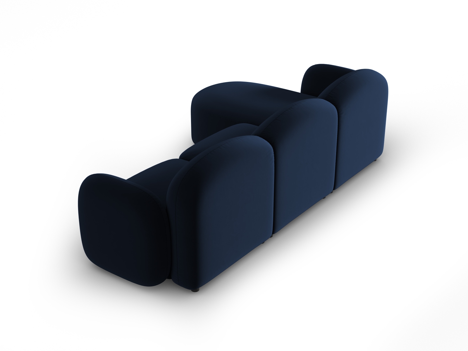 Velvet Right Corner Sofa, "Blair", 4 Seats, 274x167x76