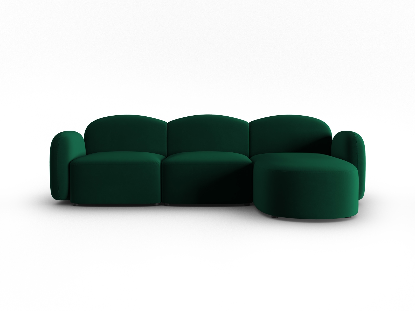 Velvet Right Corner Sofa, "Blair", 4 Seats, 274x167x76