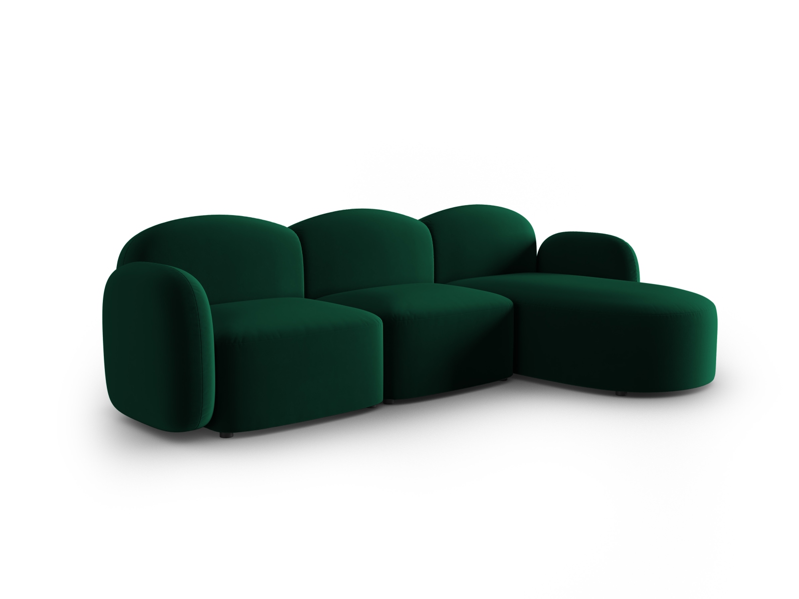 Velvet Right Corner Sofa, "Blair", 4 Seats, 274x167x76