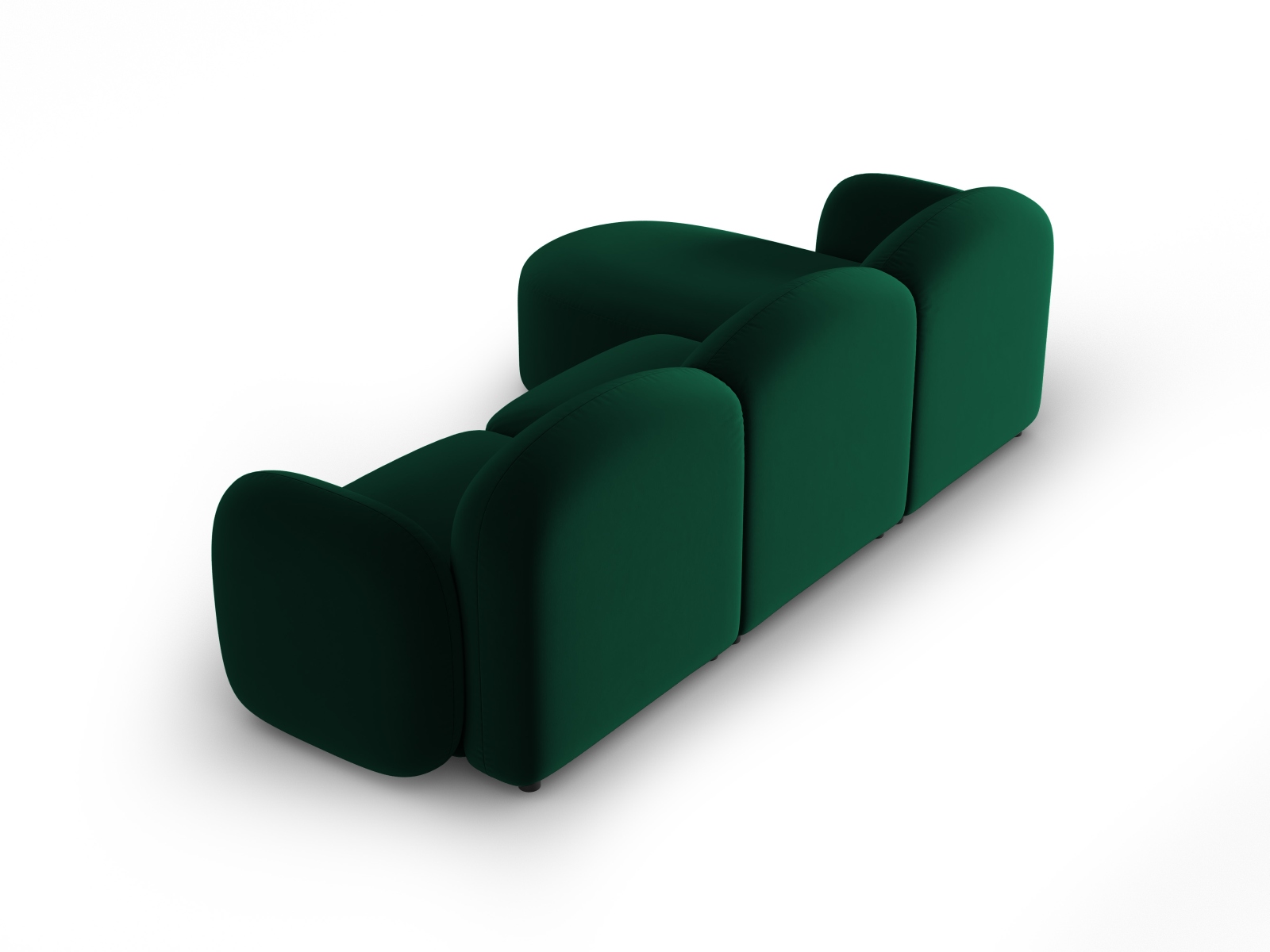 Velvet Right Corner Sofa, "Blair", 4 Seats, 274x167x76