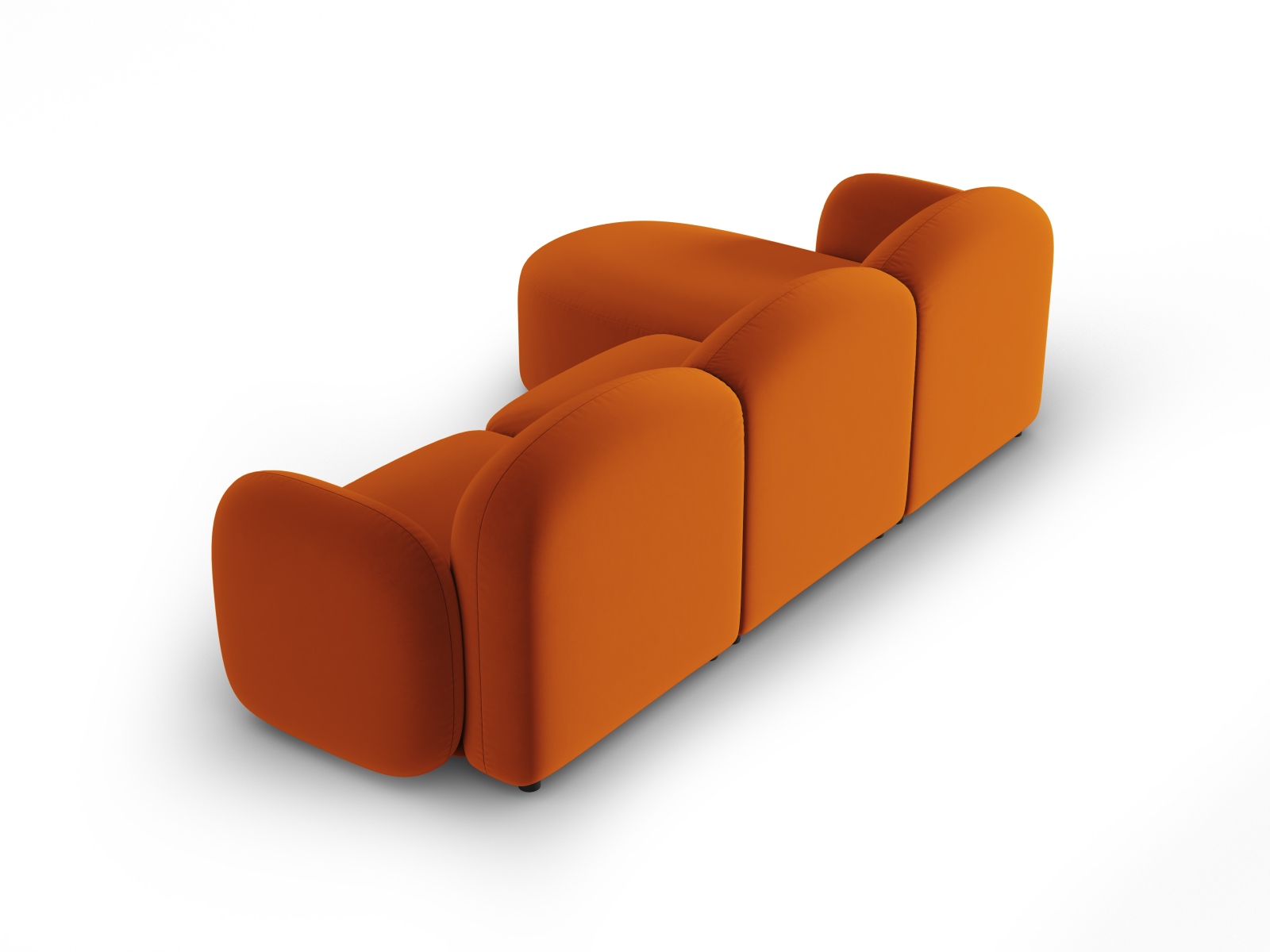 Velvet Right Corner Sofa, "Blair", 4 Seats, 274x167x76