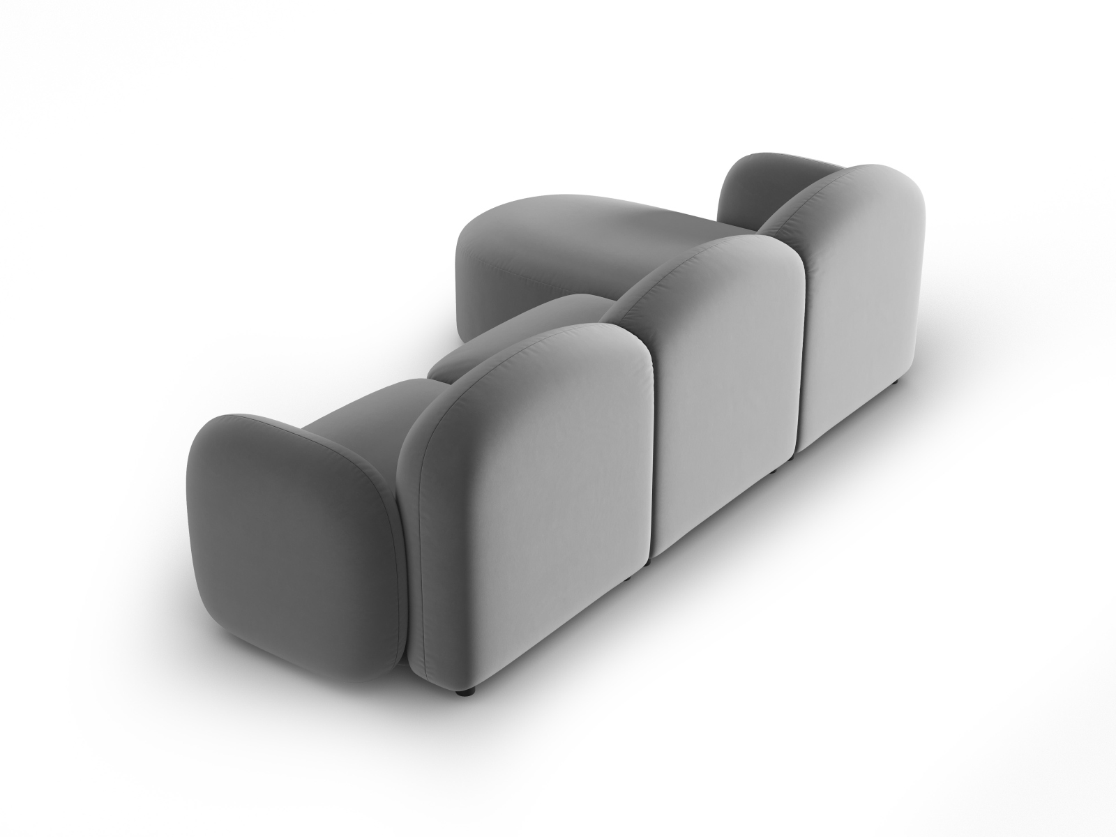Velvet Right Corner Sofa, "Blair", 4 Seats, 274x167x76