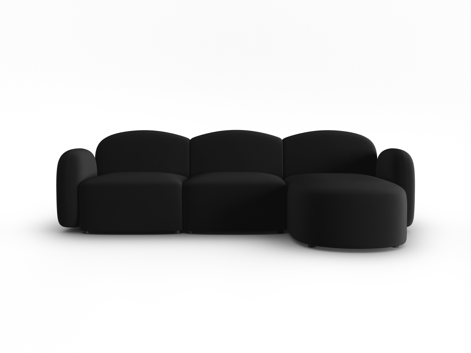 Velvet Right Corner Sofa, "Blair", 4 Seats, 274x167x76