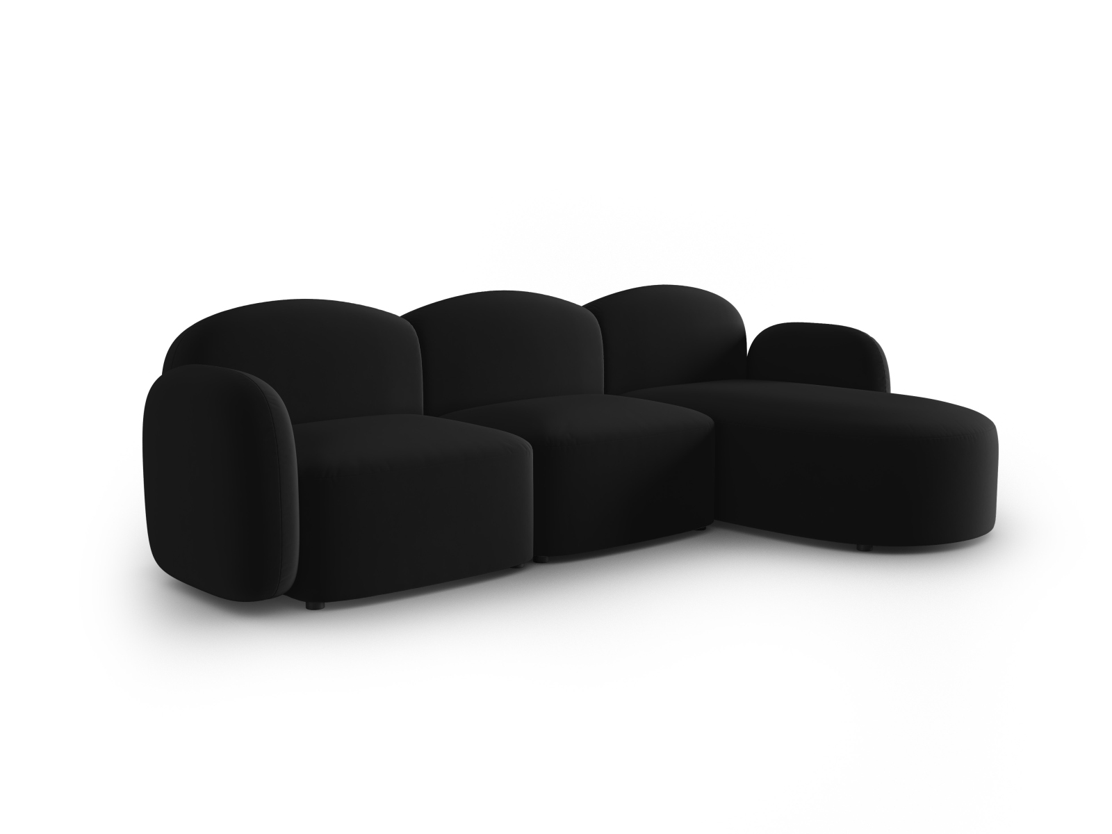 Velvet Right Corner Sofa, "Blair", 4 Seats, 274x167x76